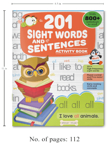 101 and 201 Sight words and Sentences Activity Books - Toy Emporium