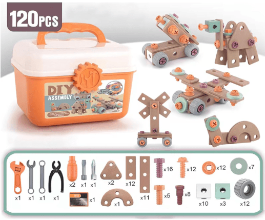 120 piece Pretend Play Tool Kit - Toy Emporium