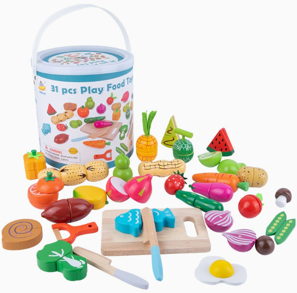 31pc Wooden Play Food