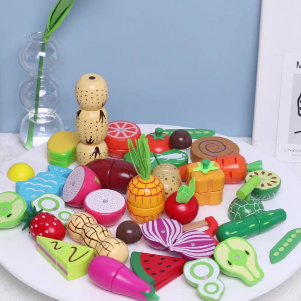 31pc Wooden Play Food