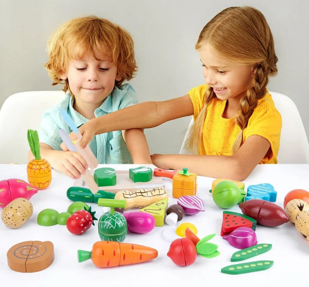 31pc Wooden Play Food