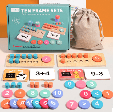 Montessori Ten Frame Mathematics Set - Toy Emporium