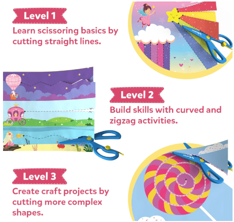 Scissor Skills Activity Book - Snip Snip Unicorn and Princess - Toy Emporium