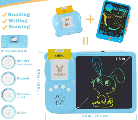 Talking and Drawing Tablet with Flashcards - Toy Emporium
