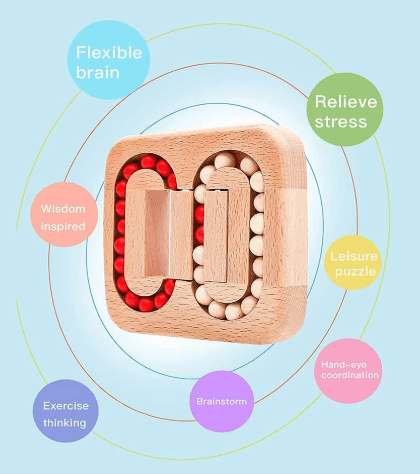 Wooden Flat Ball Maze Puzzle - Toy Emporium