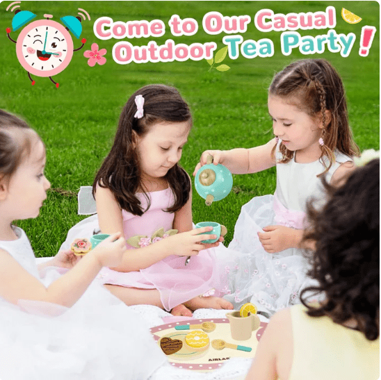 Wooden Tea Set (Green) - Toy Emporium